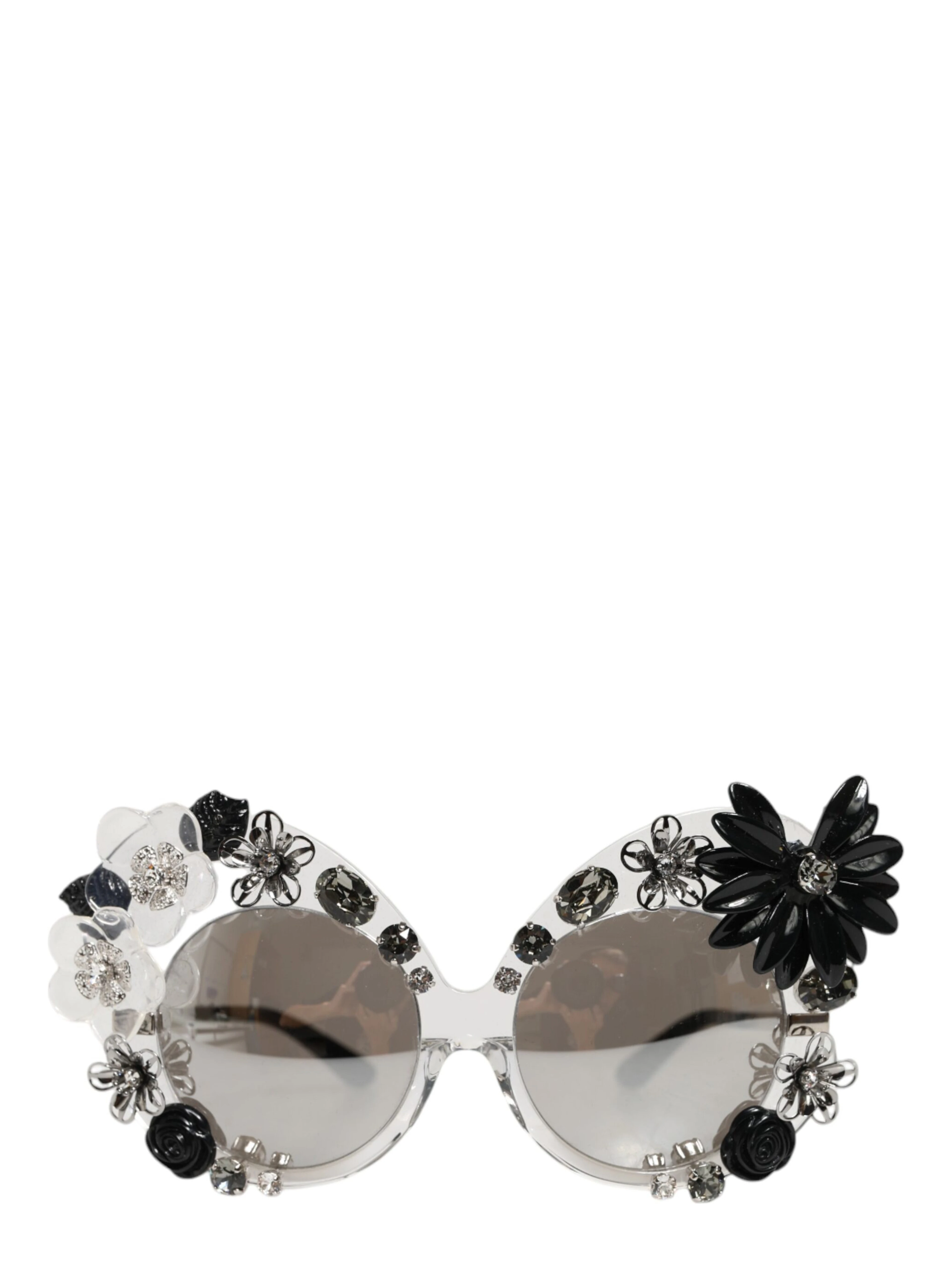 Transparent DG4292 Round Crystal Flowers Sunglasses