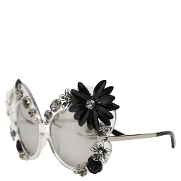Transparent DG4292 Round Crystal Flowers Sunglasses