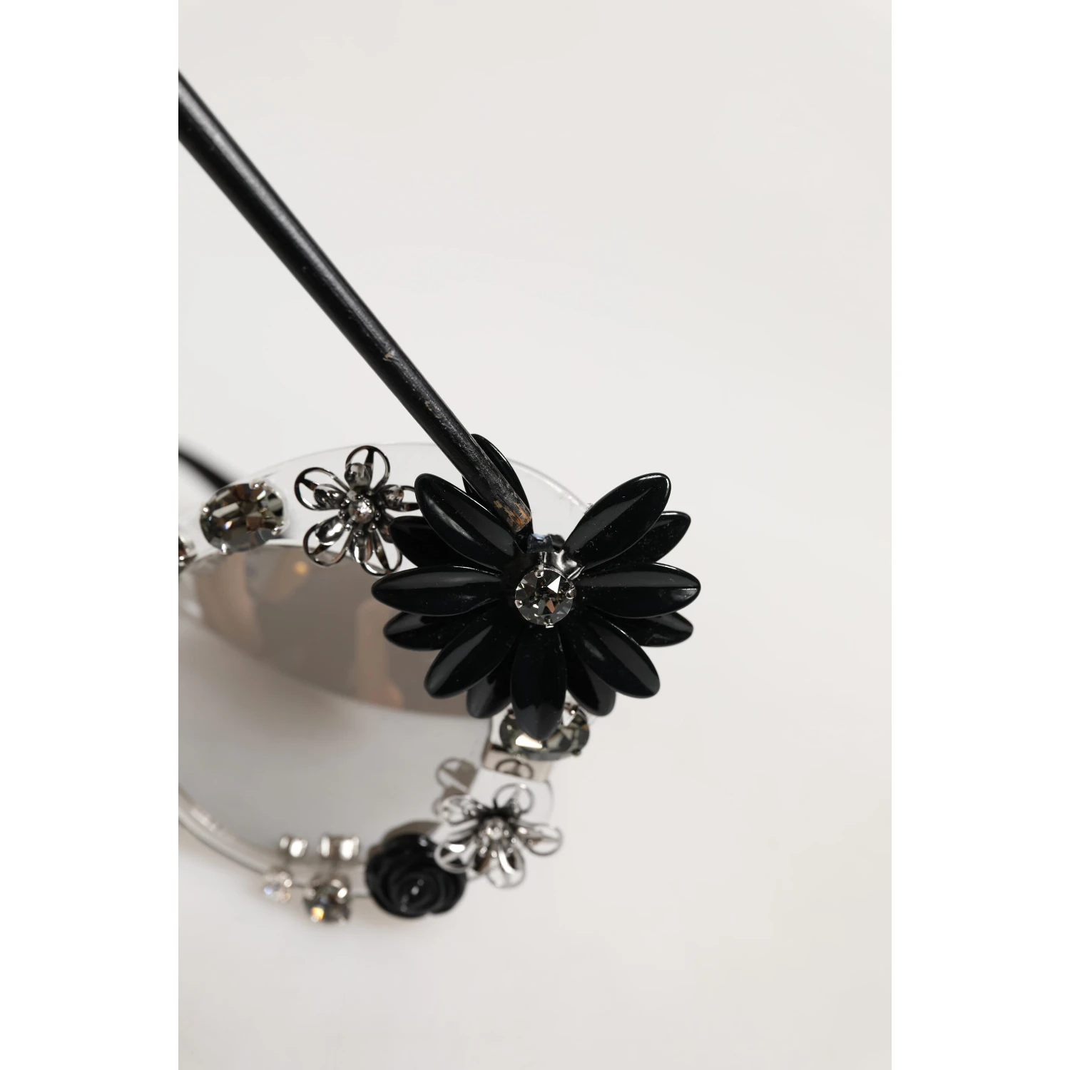 Transparent DG4292 Round Crystal Flowers Sunglasses