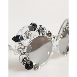 Transparent DG4292 Round Crystal Flowers Sunglasses