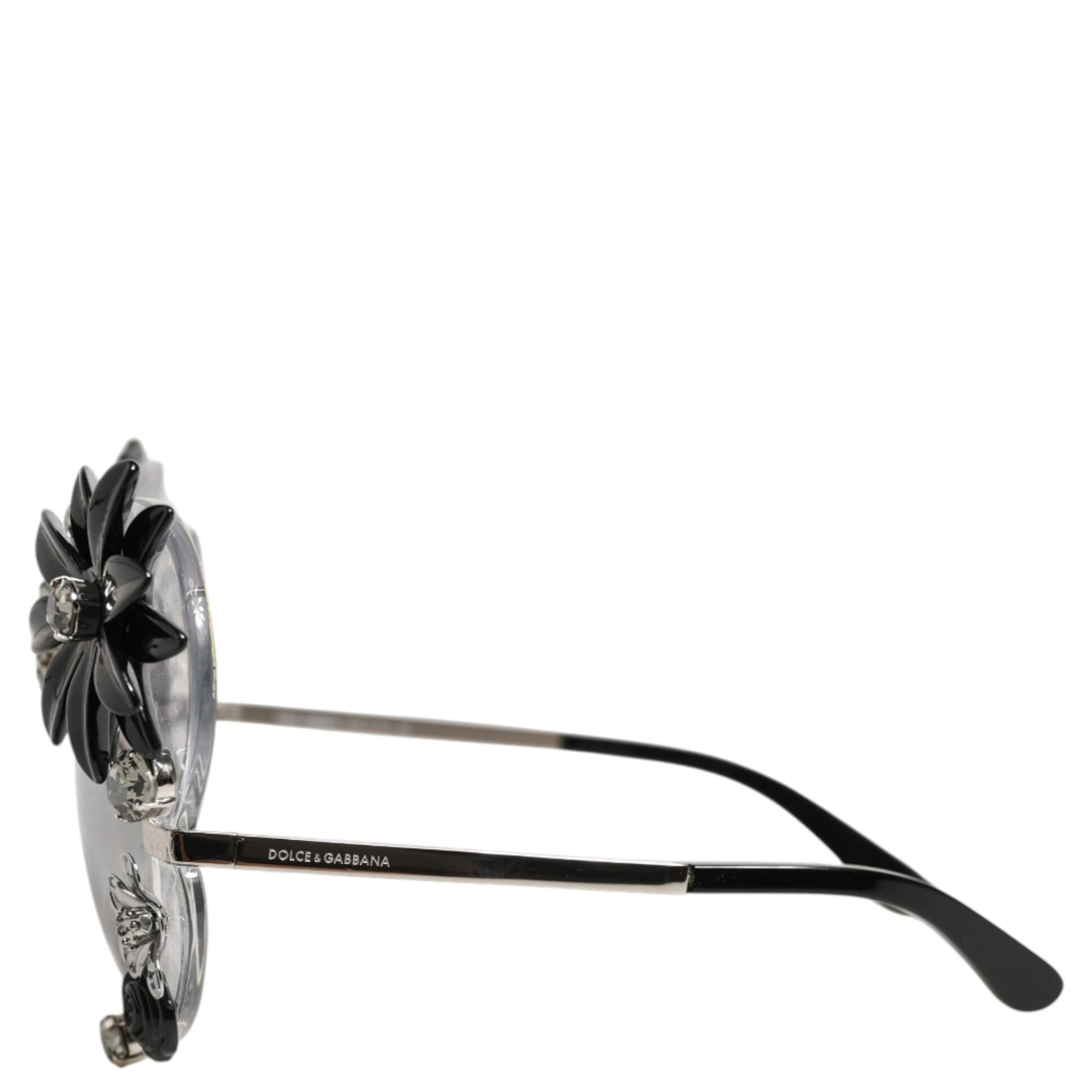 Transparent DG4292 Round Crystal Flowers Sunglasses