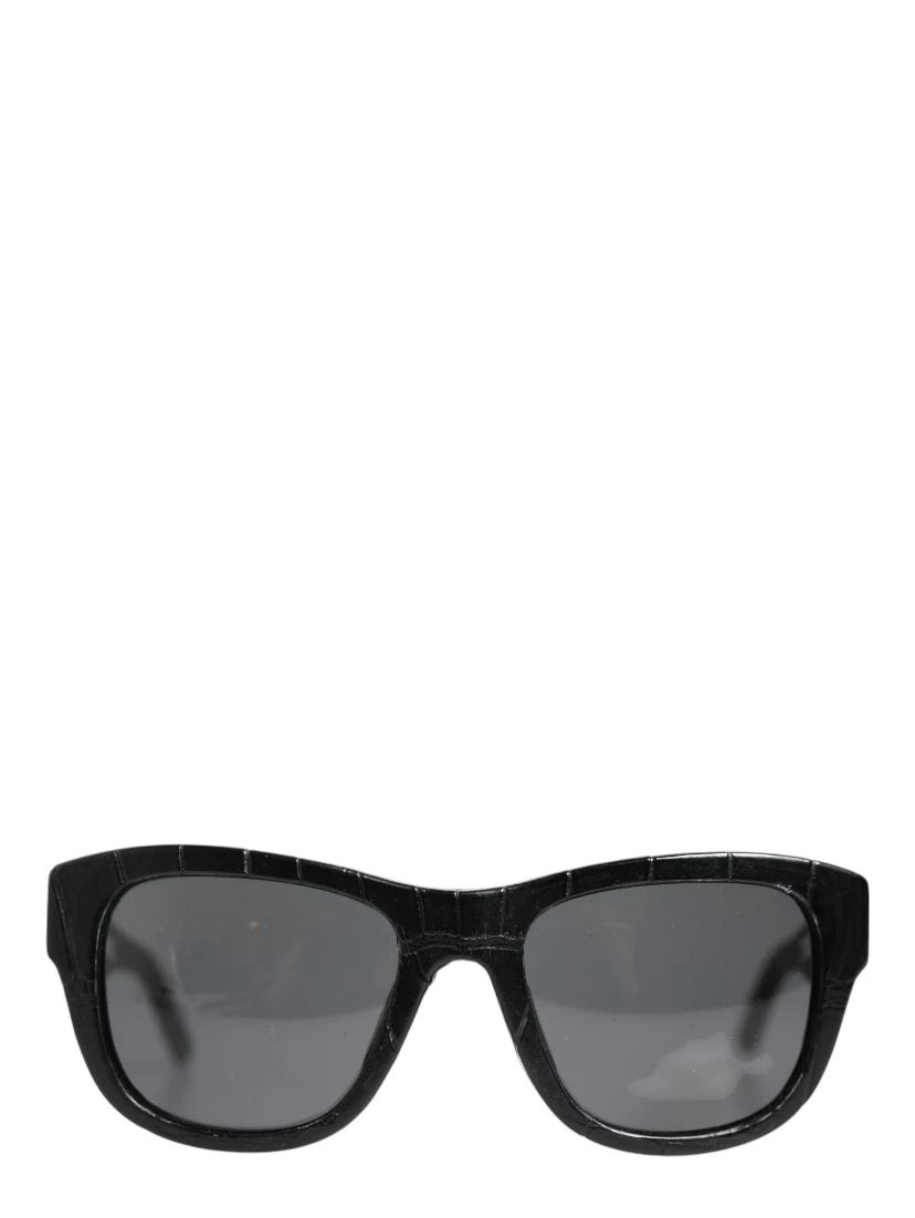 DG4177 Black Leather Frame Tinted Lens Sunglasses