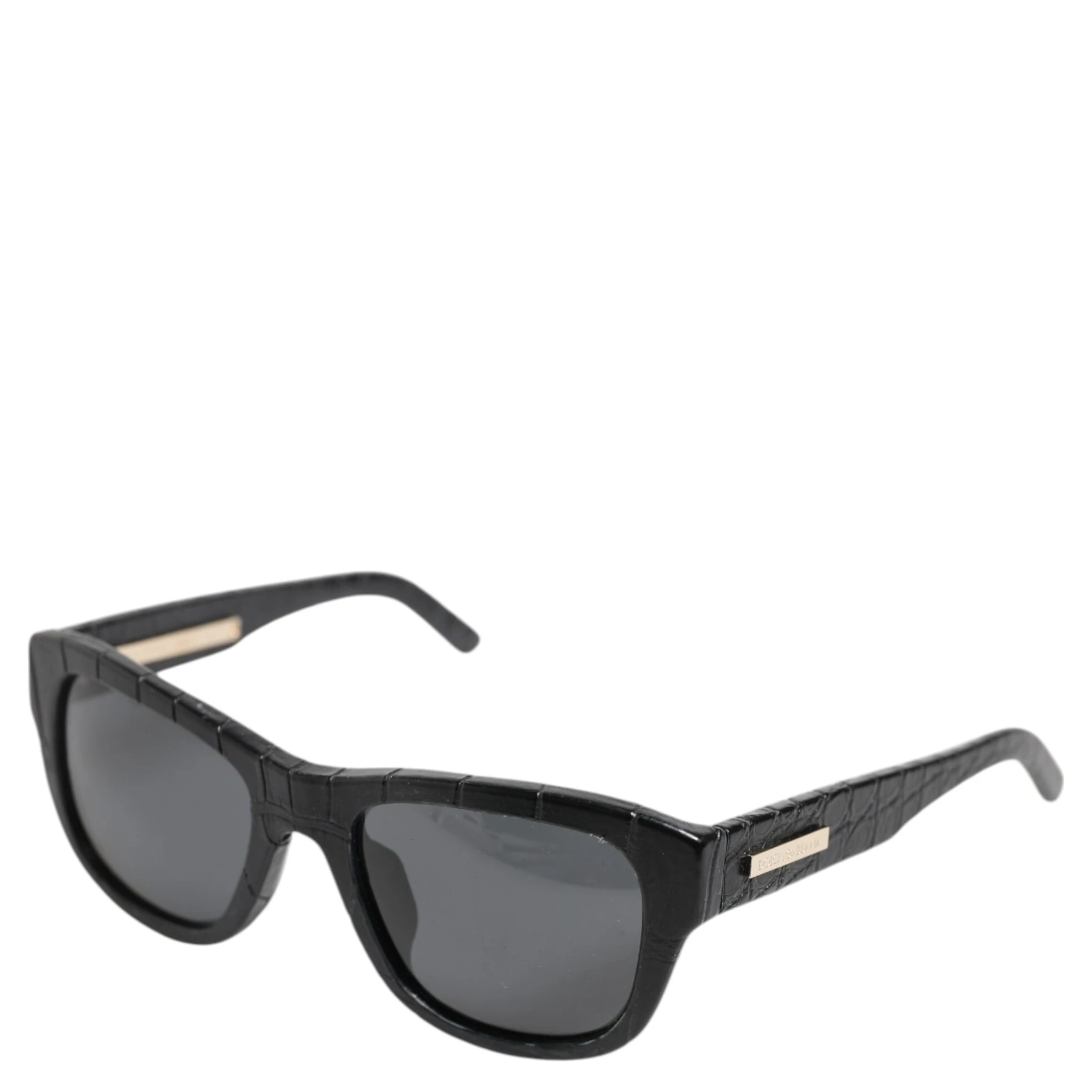 DG4177 Black Leather Frame Tinted Lens Sunglasses