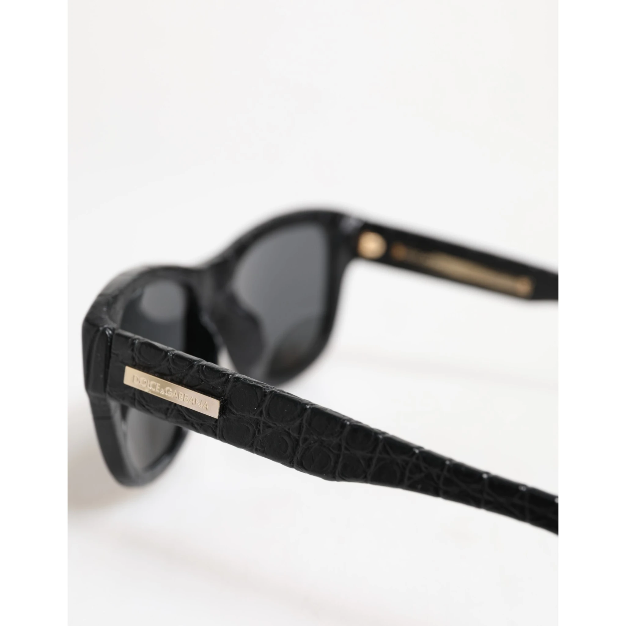 DG4177 Black Leather Frame Tinted Lens Sunglasses