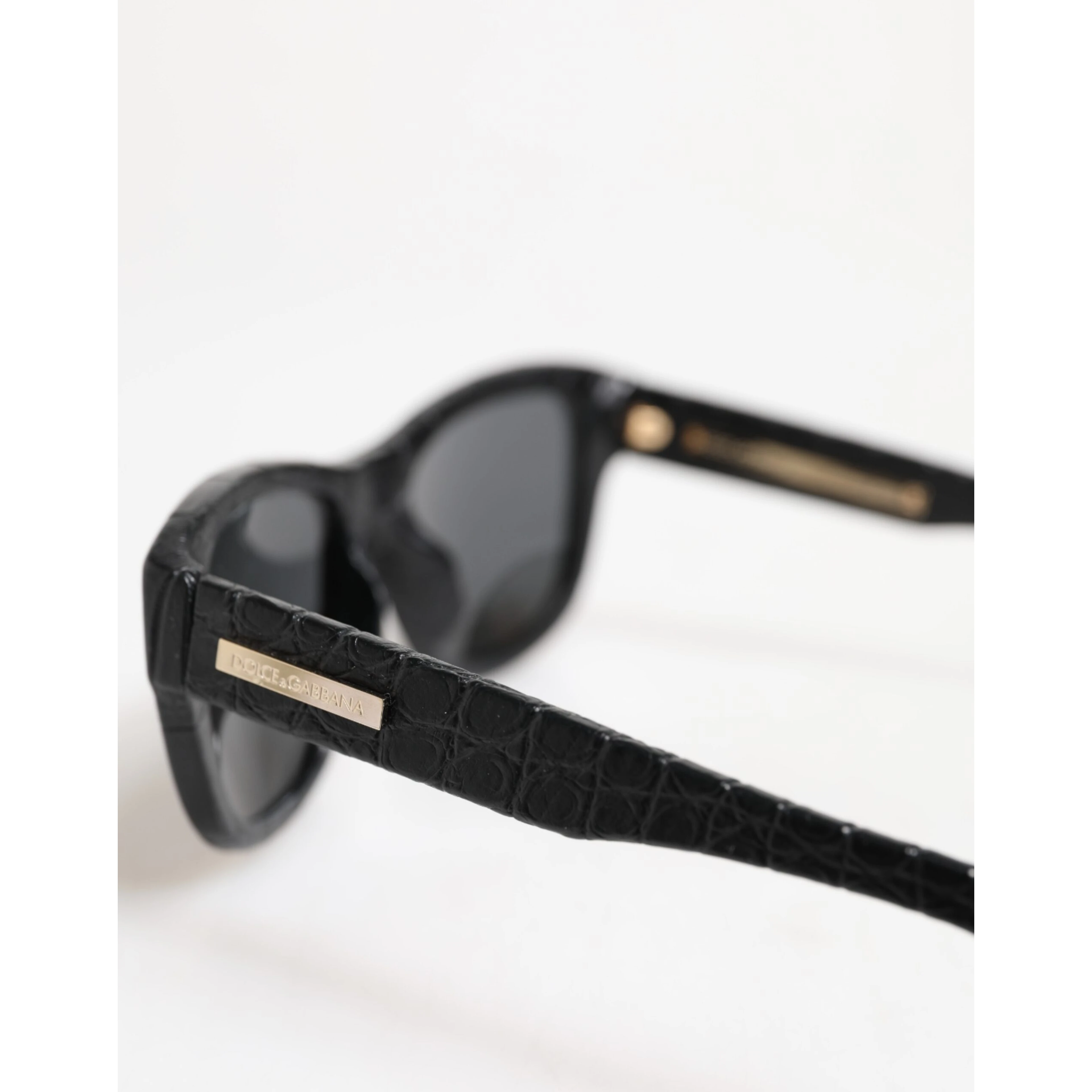 DG4177 Black Leather Frame Tinted Lens Sunglasses