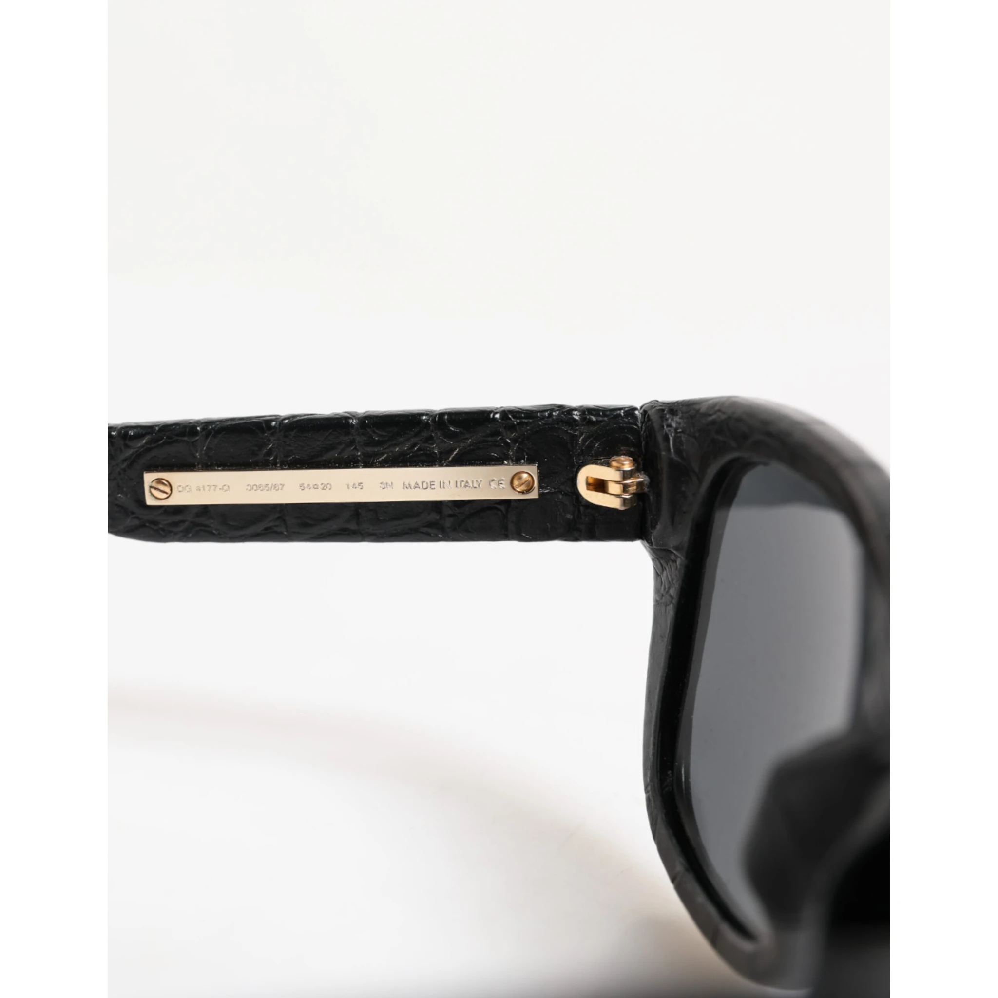 DG4177 Black Leather Frame Tinted Lens Sunglasses