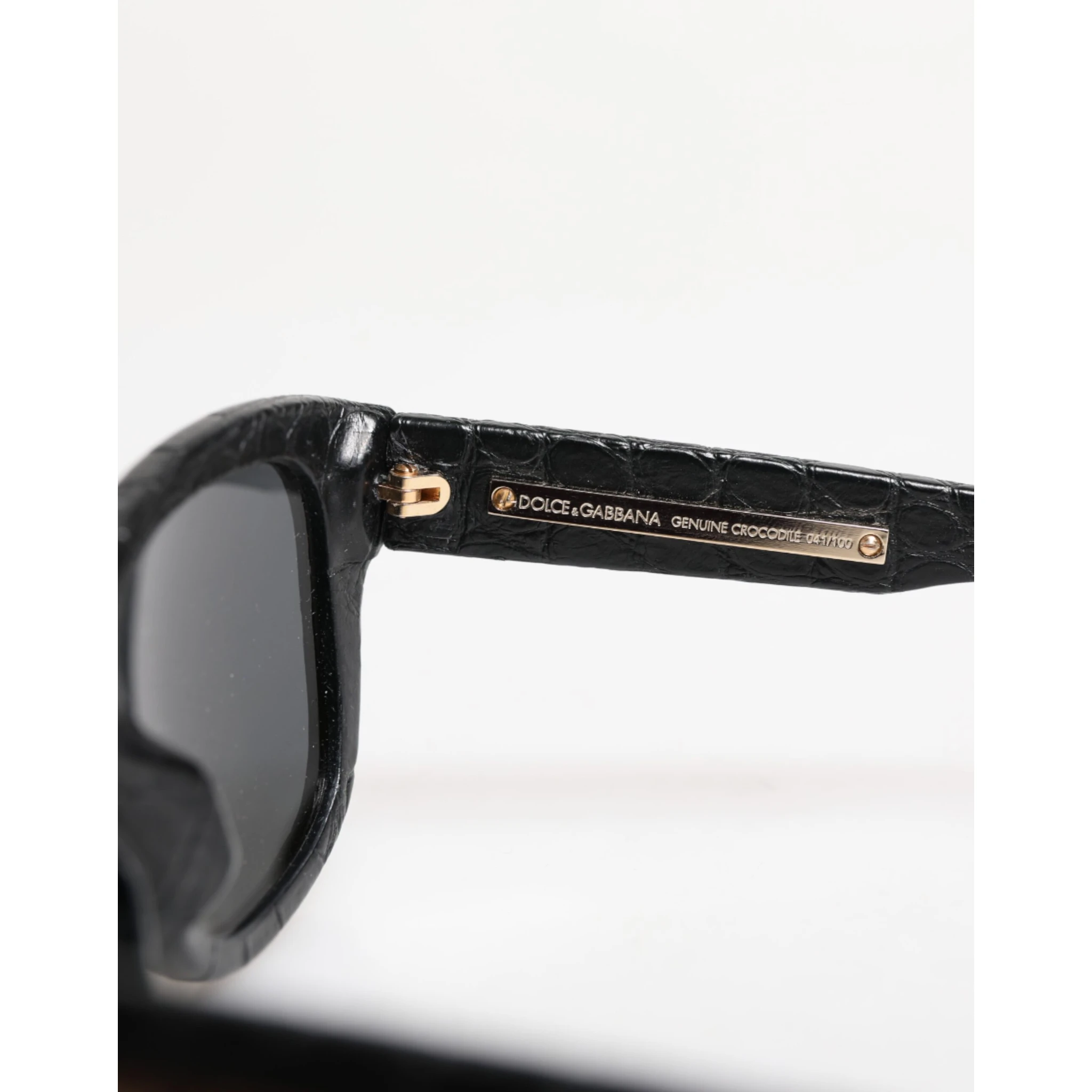 DG4177 Black Leather Frame Tinted Lens Sunglasses