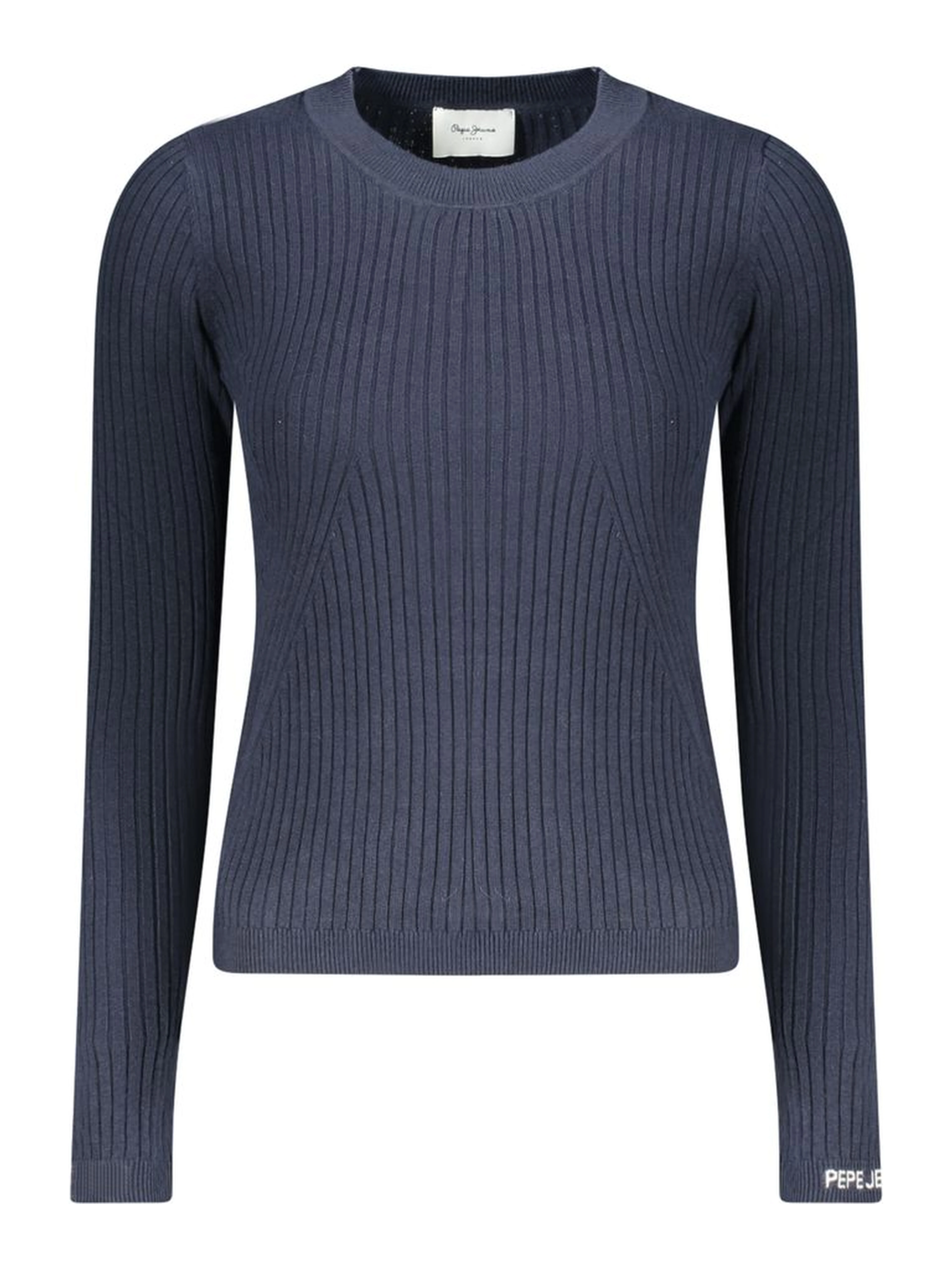 Blue Cotton Women Sweater