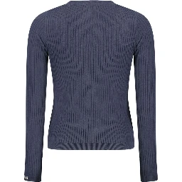 Blue Cotton Women Sweater