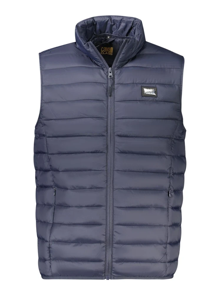 Blue Polyester Men Jacket