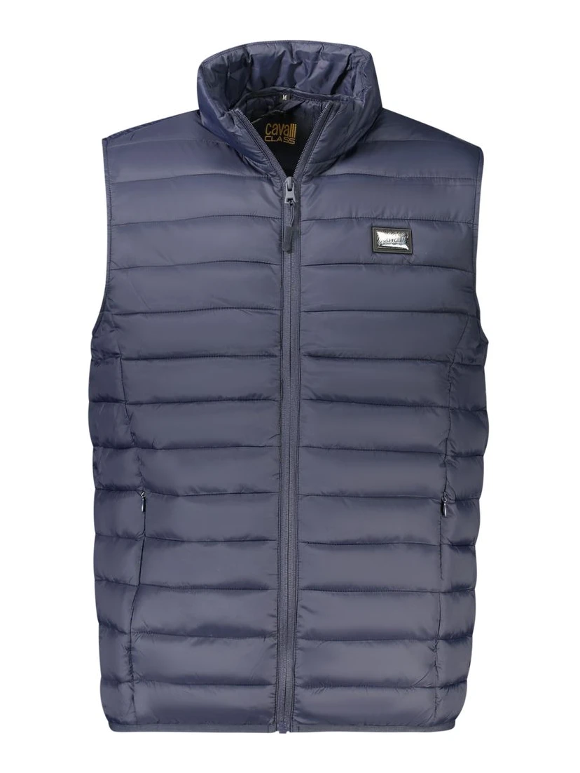 Blue Polyester Men Jacket