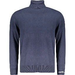 Blue Cotton Men Sweater