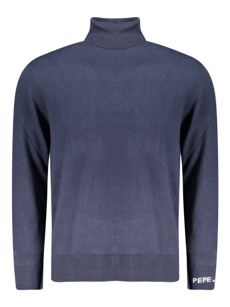 Blue Cotton Men Sweater