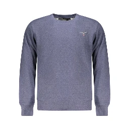 Blue Cotton Men Sweater