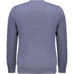 Blue Cotton Men Sweater