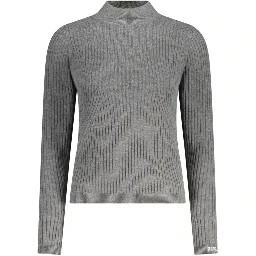 Gray Cotton Women Sweater