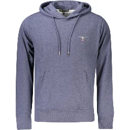 Blue Cotton Men's Hooded Sweater