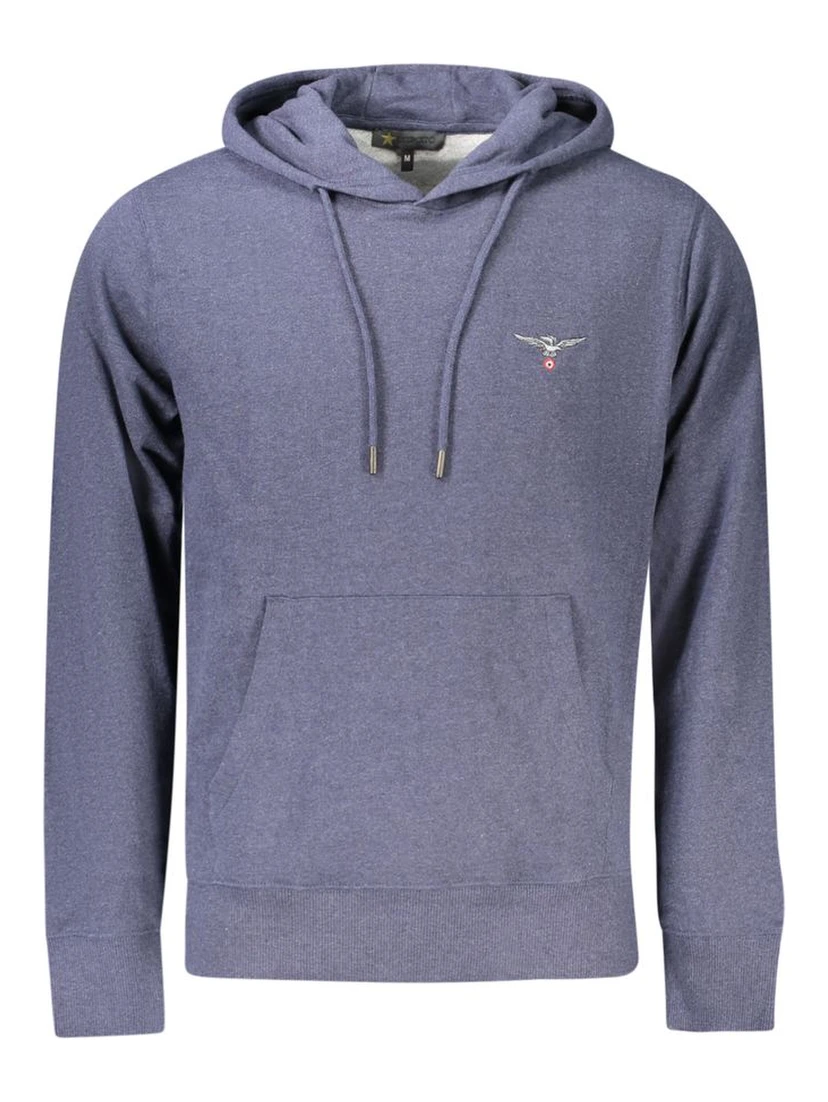 Blue Cotton Men's Hooded Sweater