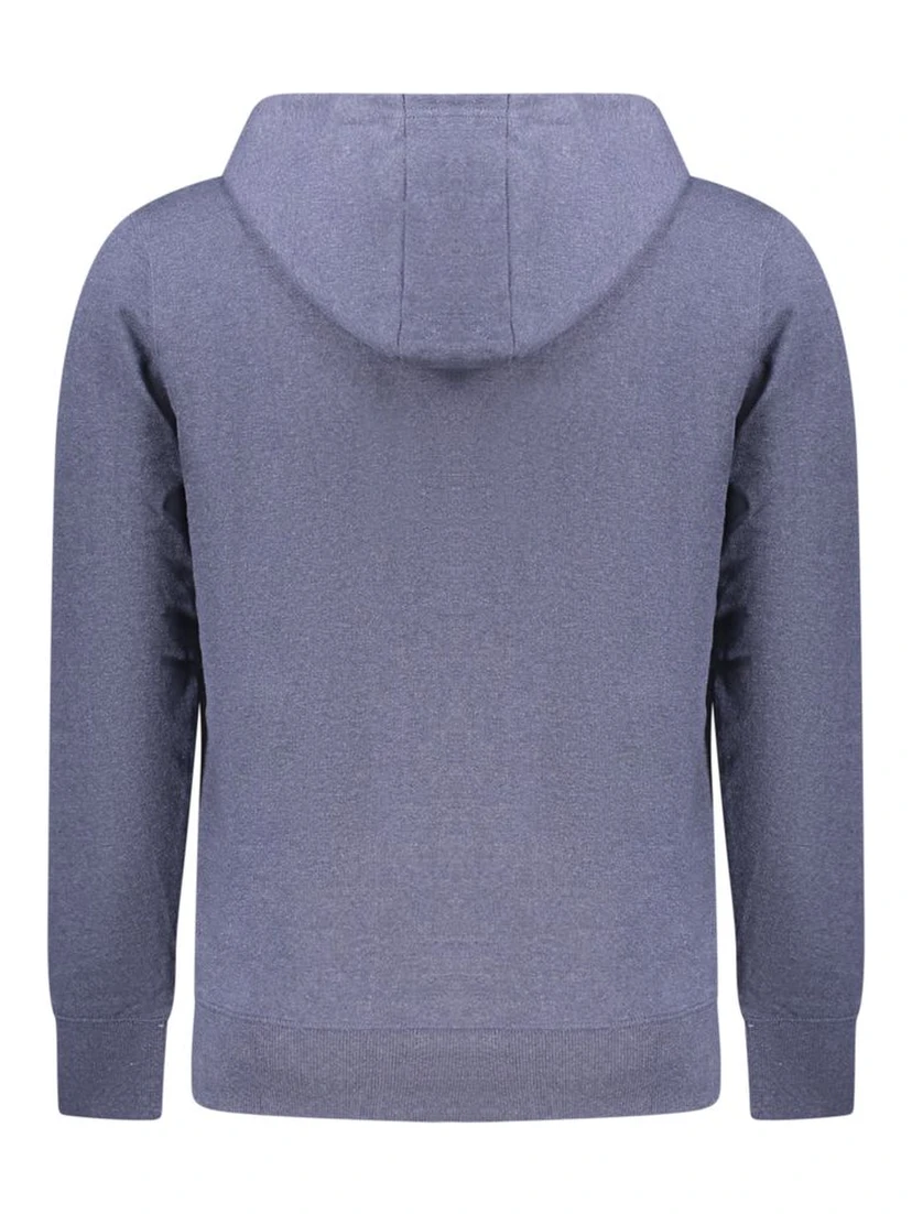 Blue Cotton Men's Hooded Sweater