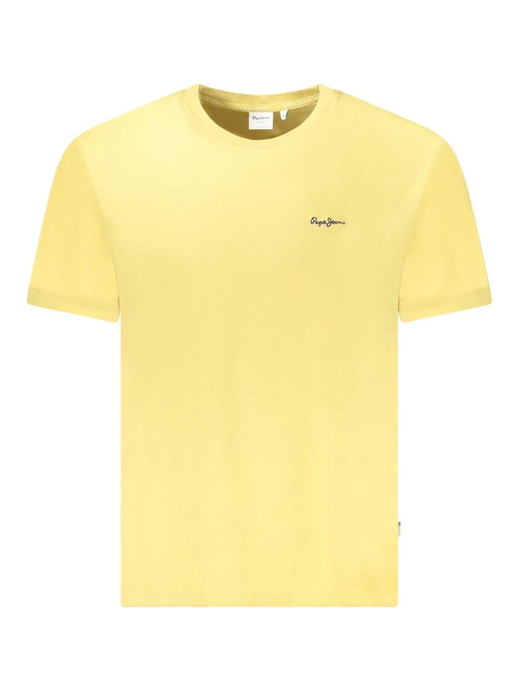 Yellow Cotton Men T-Shirt