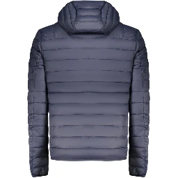 Blue Polyester Men Jacket