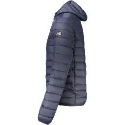 Blue Polyester Men Jacket