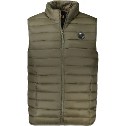 Green Polyester Men Jacket
