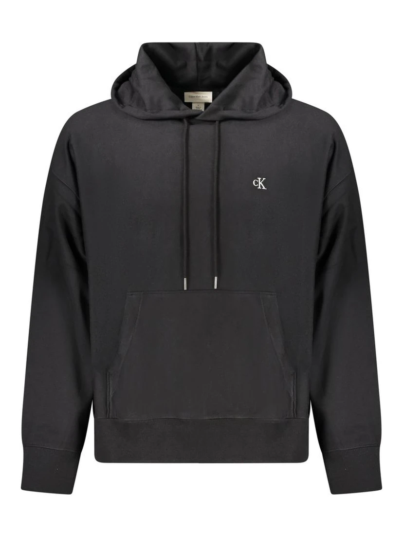 Black Cotton Men Sweater