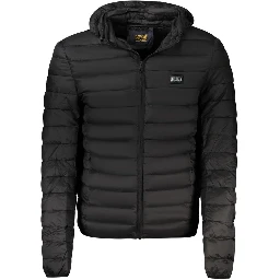 Black Polyester Men Jacket