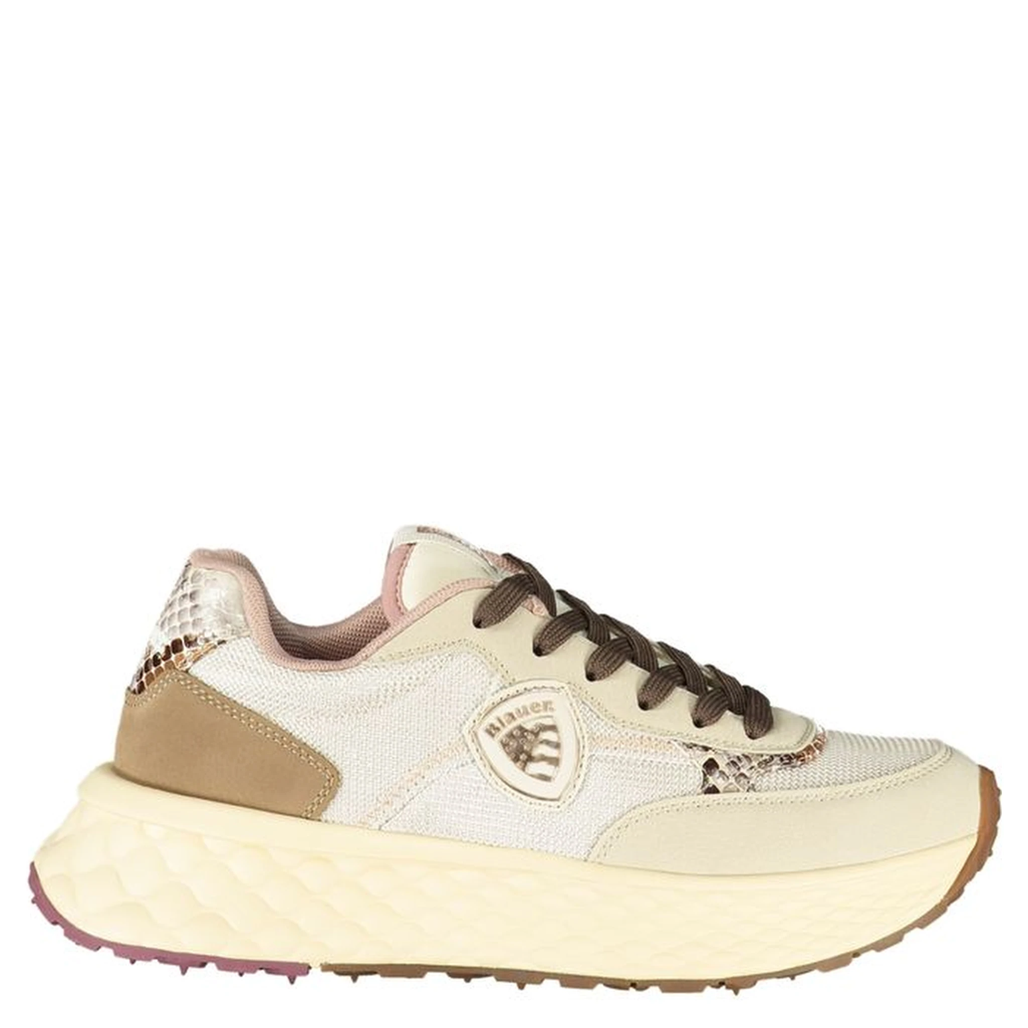 Beige Leather Women Sneaker