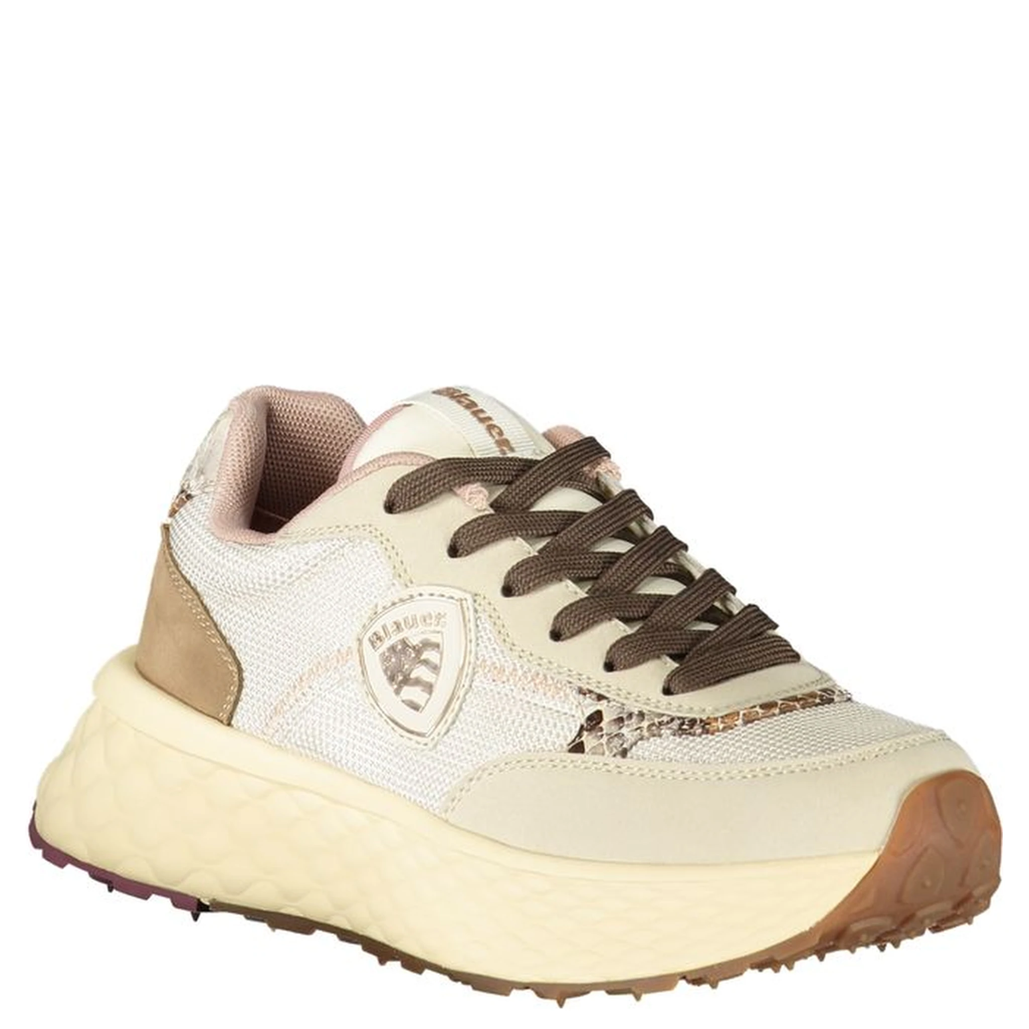 Beige Leather Women Sneaker