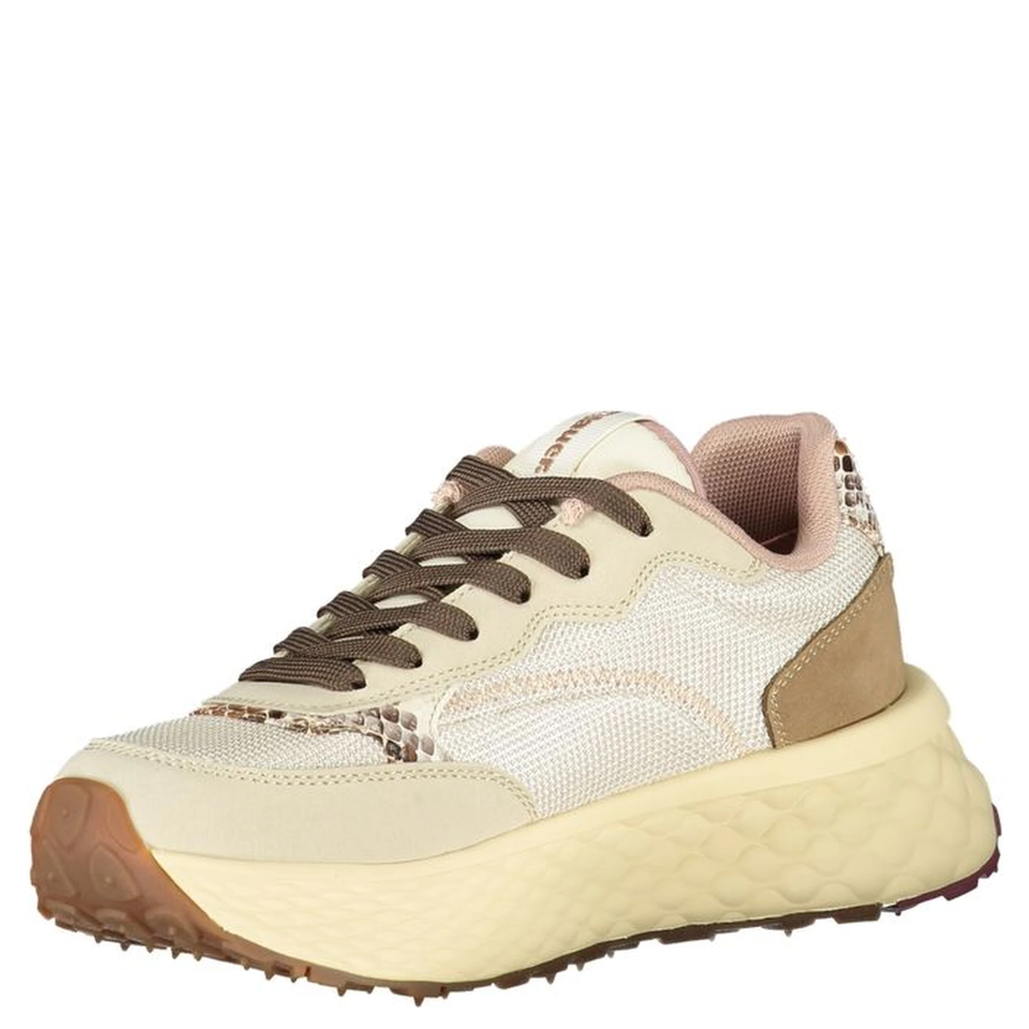 Beige Leather Women Sneaker