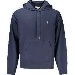 Blue Cotton Men Sweater