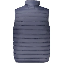 Blue Polyester Men Jacket