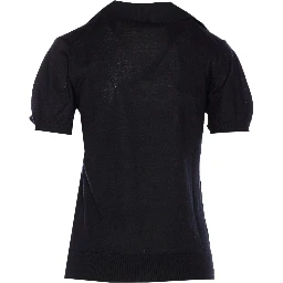 Shortsleeved cashmere polo top