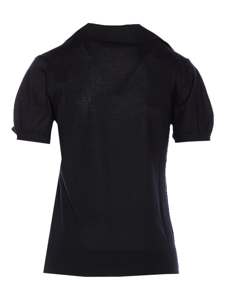 Shortsleeved cashmere polo top alternative