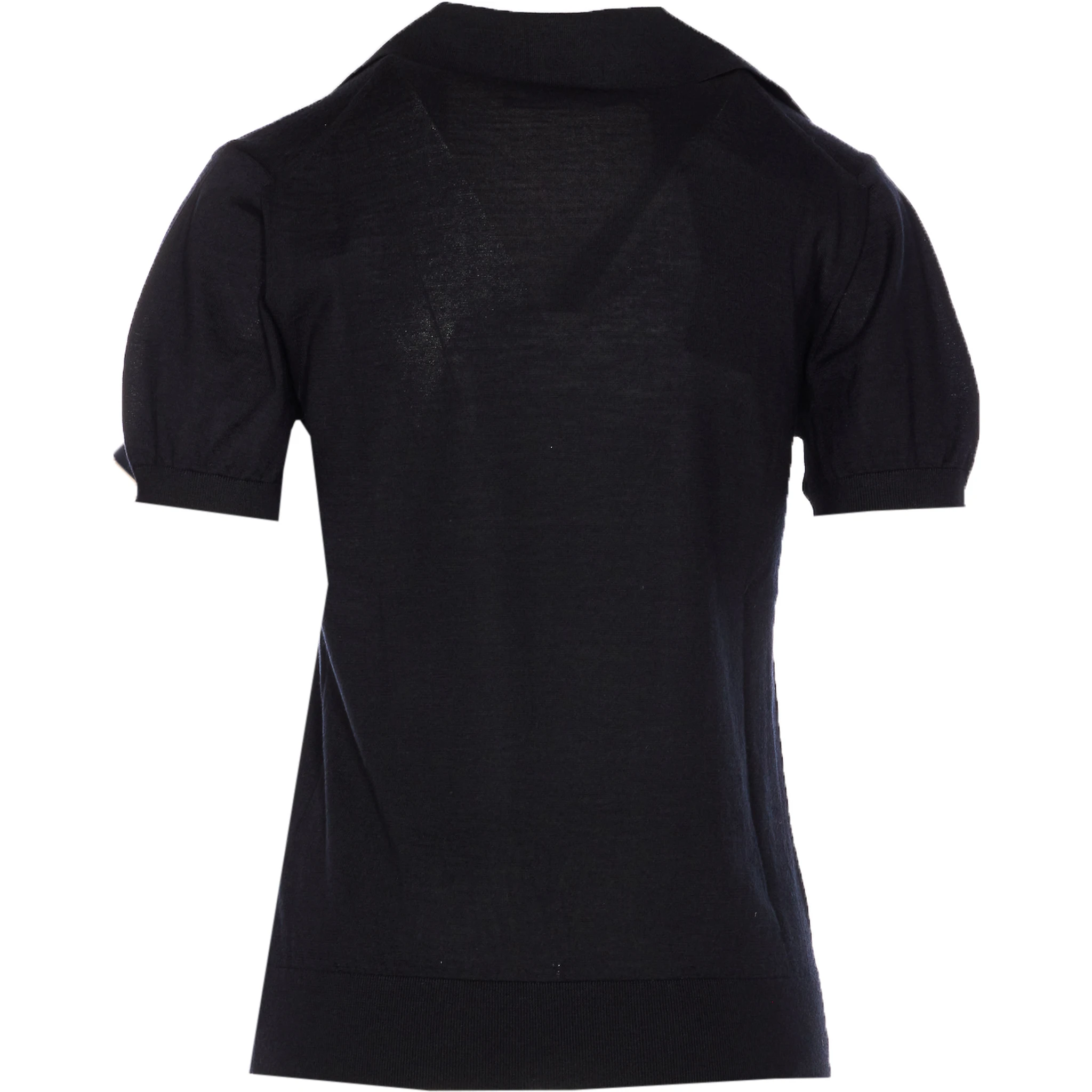 Shortsleeved cashmere polo top