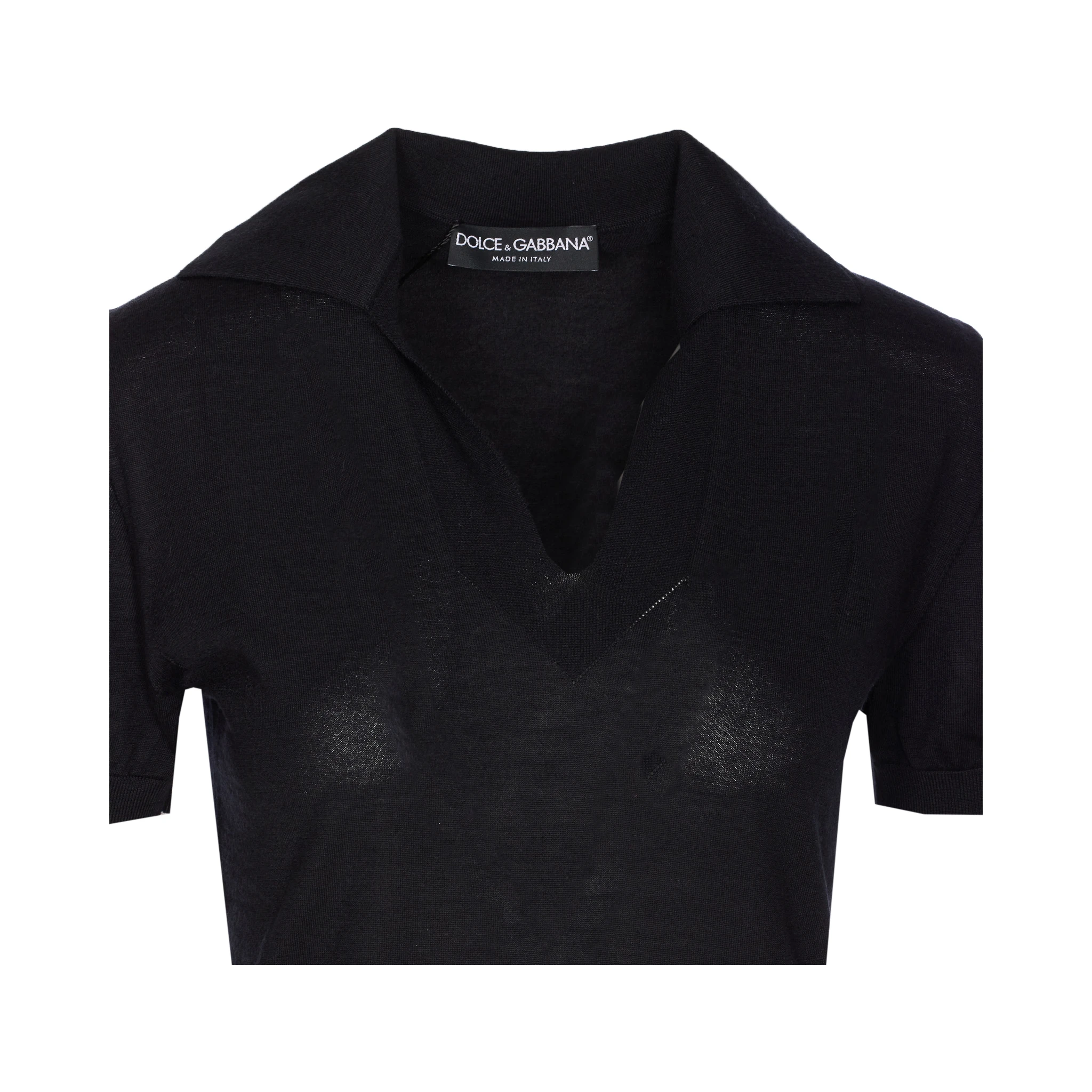 Shortsleeved cashmere polo top