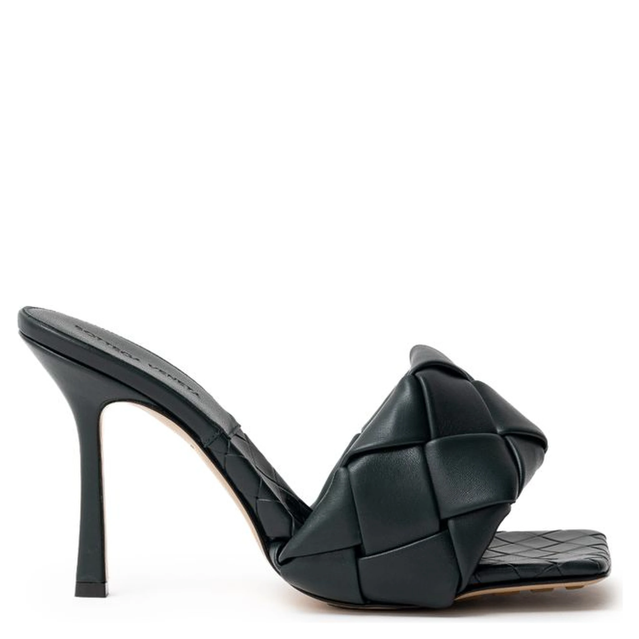 Green Leather Stiletto Heel Sandals