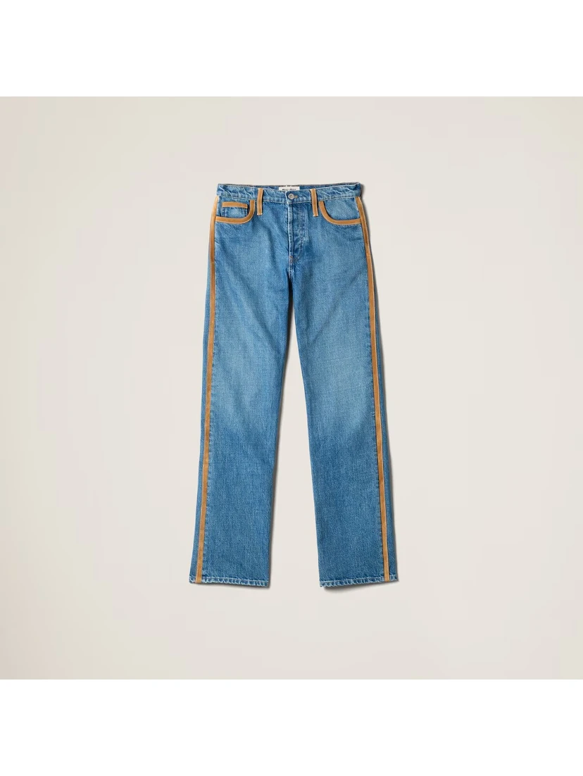 Denim and leather jeans