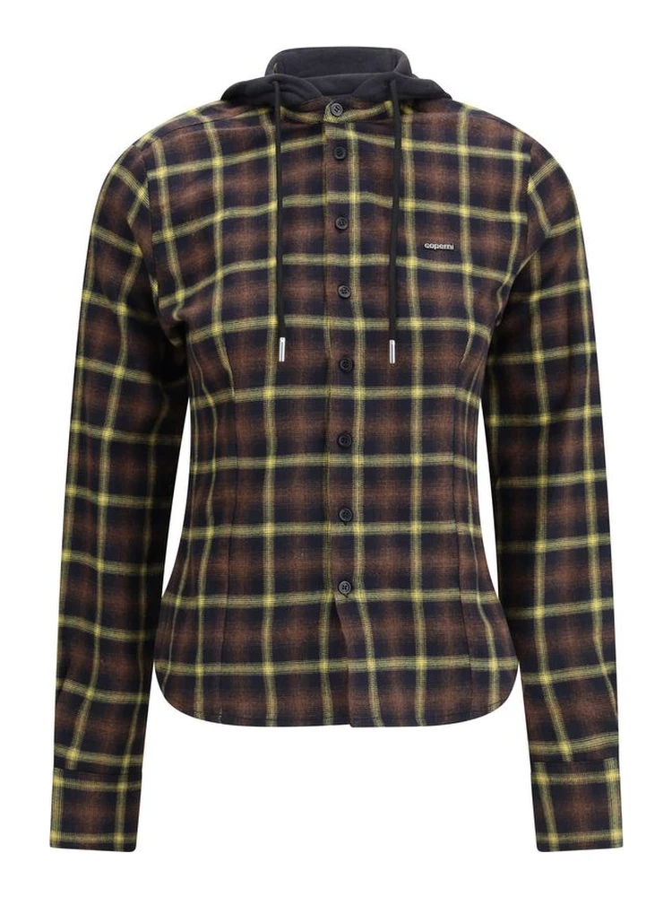 Brown Cotton Pattern Shirt