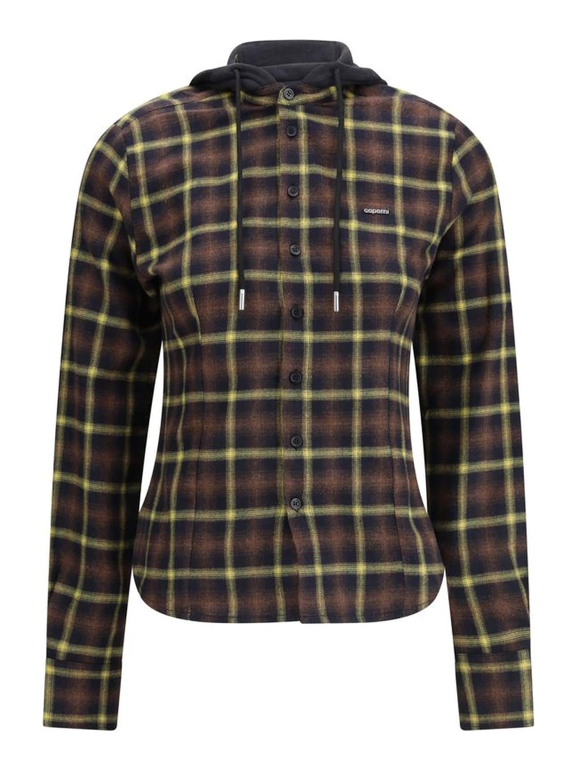 Brown Cotton Pattern Shirt