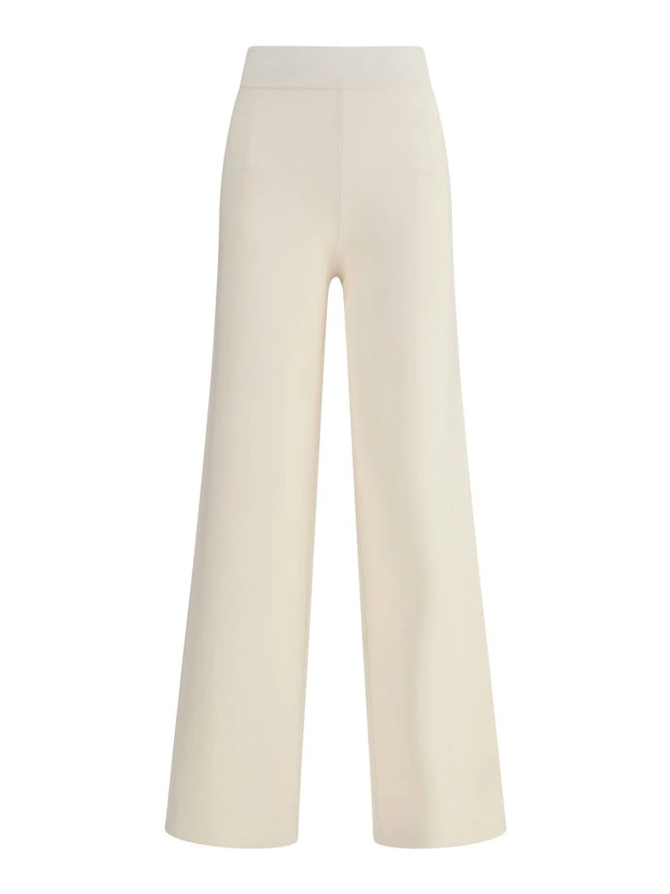 Cream Viscose Casual Pants