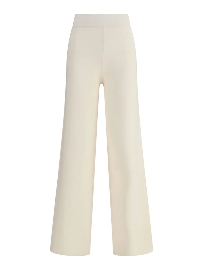 Cream Viscose Casual Pants