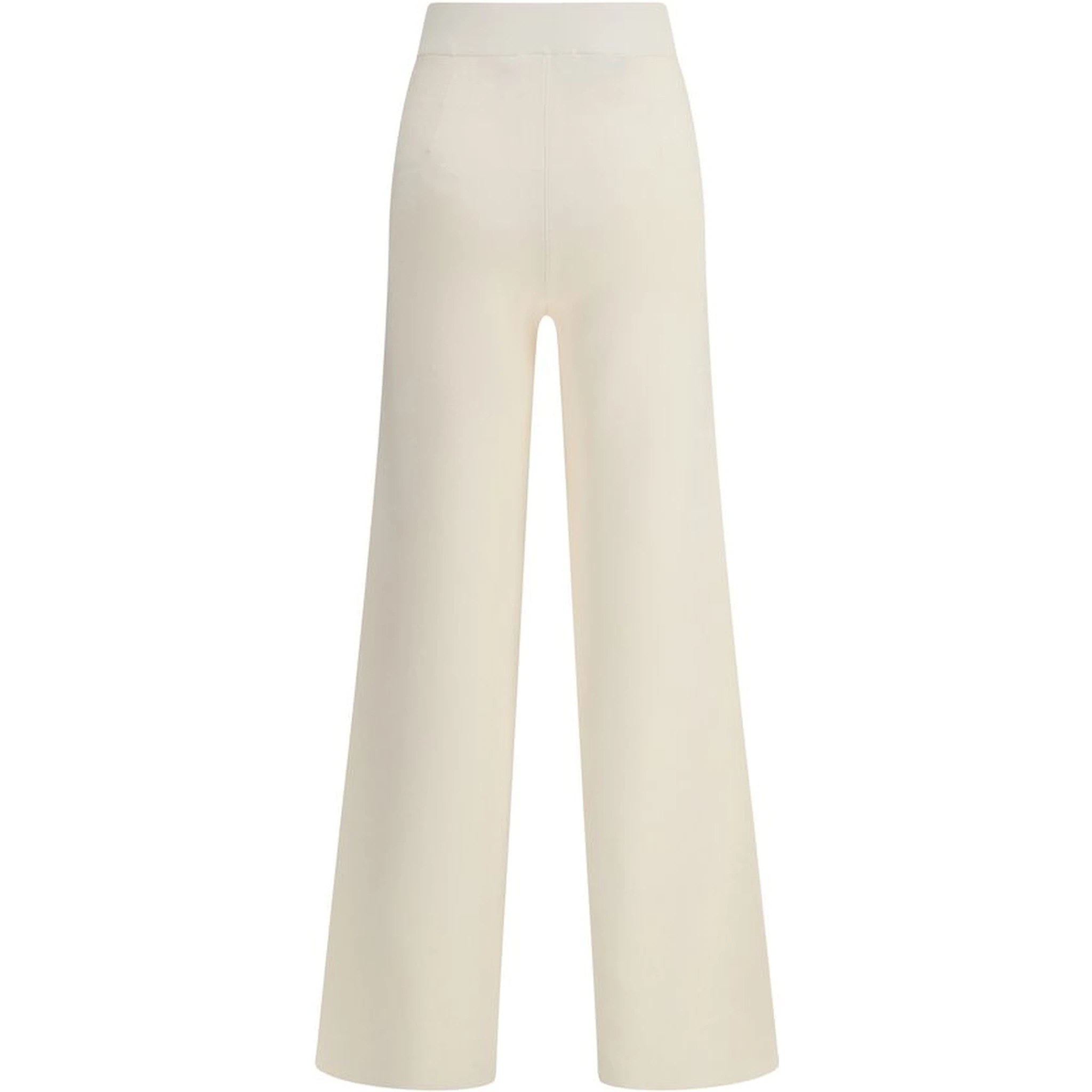 Cream Viscose Casual Pants