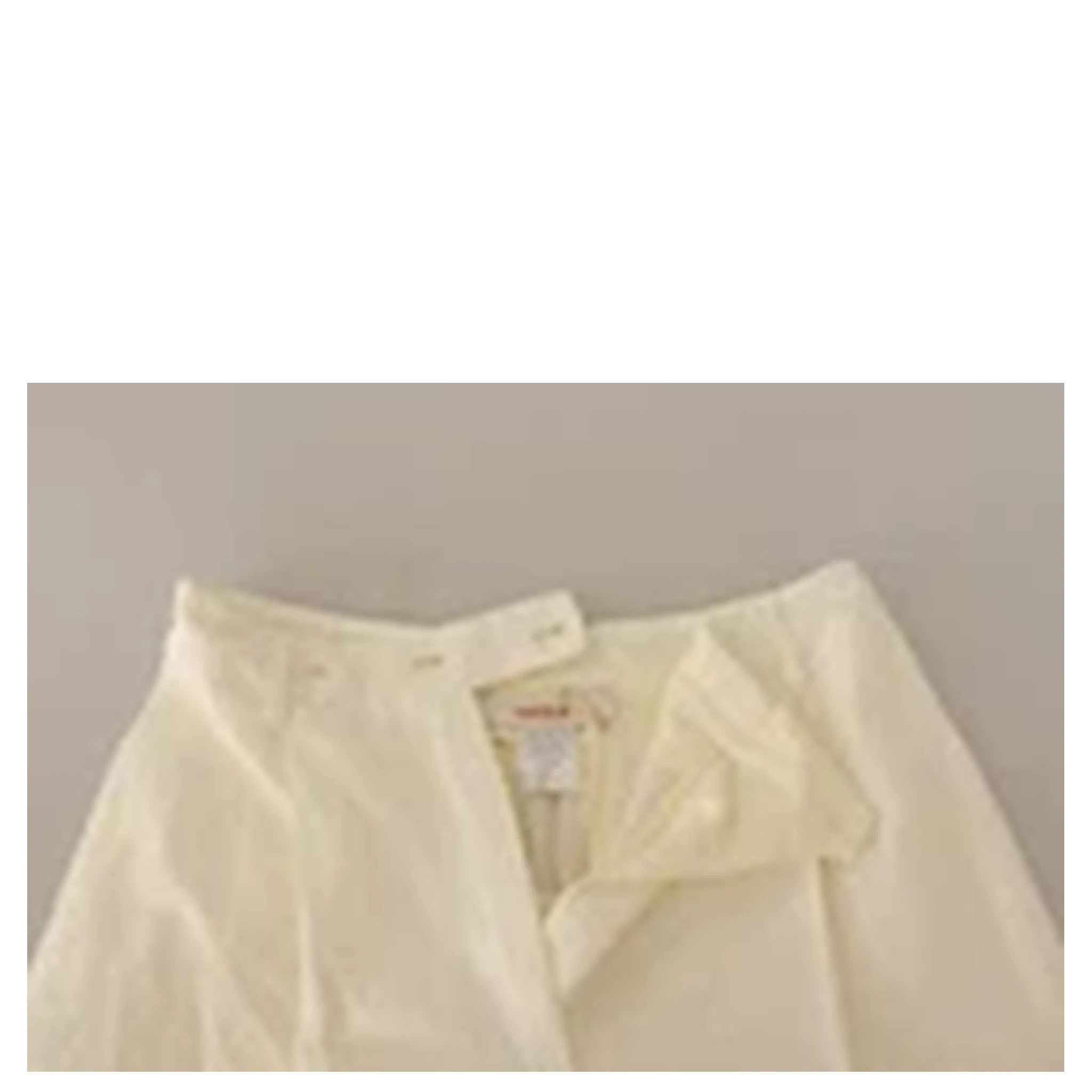 Off White Cotton High Waist Straight Women Trouser