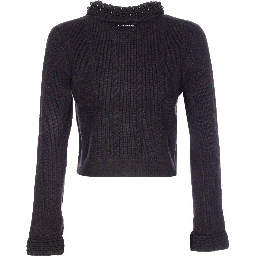 Embellished-collar cardigan