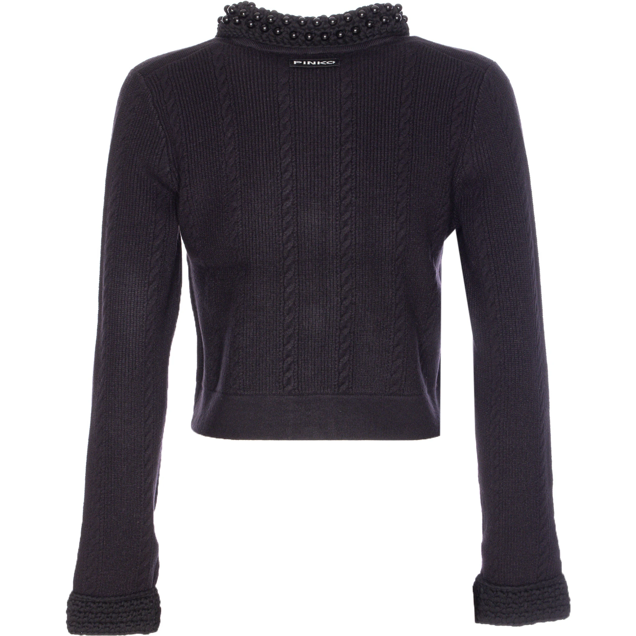 Embellished-collar cardigan