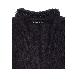 Embellished-collar cardigan