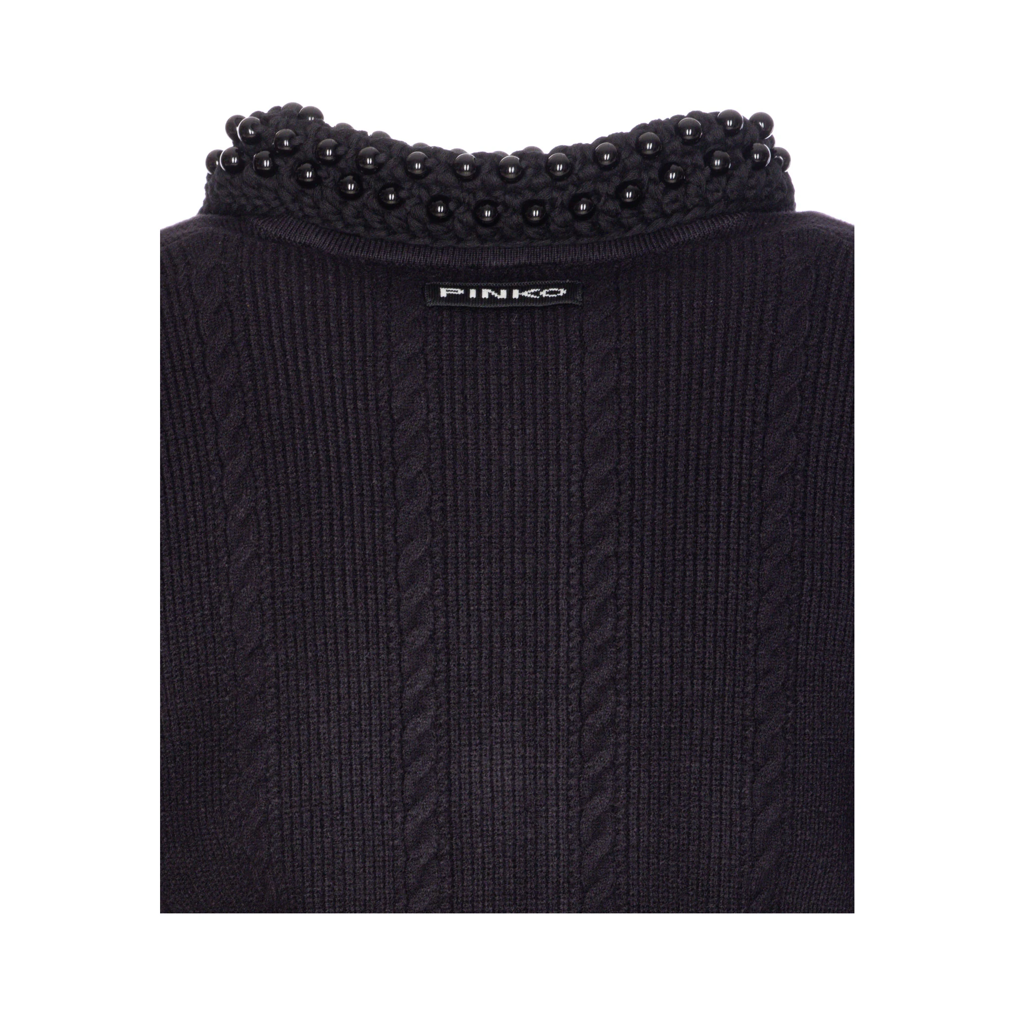Embellished-collar cardigan